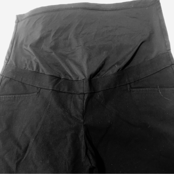 Stork & Babe XL Black Maternity High Rise Panel Straight Leg Pants Pockets - Picture 5 of 16